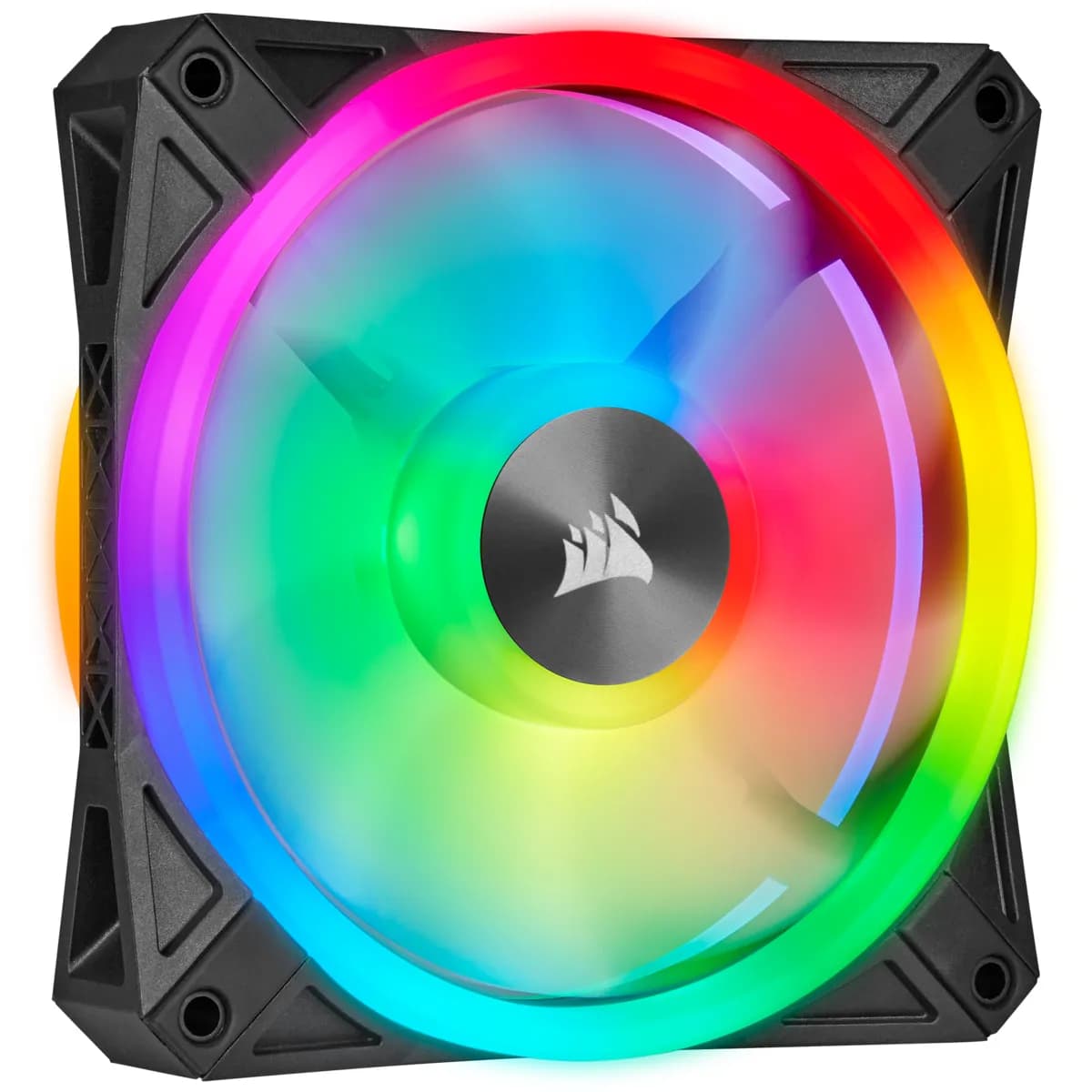 Corsair iCUE QL140 PWM RGB -tuuletinsarja, hydraulinen laakeri, 140 mm, 2 kpl, musta/harmaa