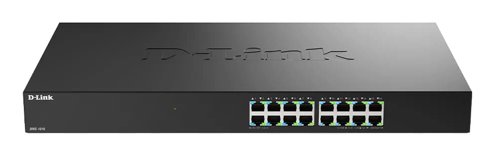 D-Link DMS-1016/E - 16-porttinen 2,5 gigabitin hallitsematon kytkin, Musta