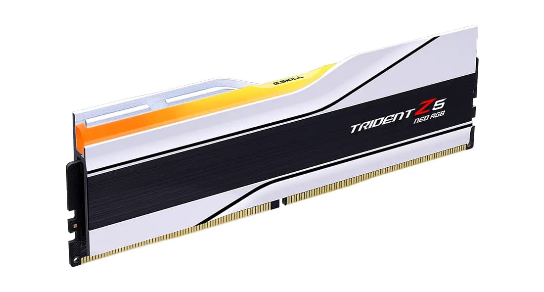 G.SKILL Trident Z5 NEO RGB 32 Gt (2 x 16 Gt) DDR5 6400 MHz, CL32 -muisti, valkoinen (EXPO) – G.SKILL