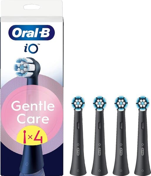 Oral-B iO Gentle Care 4 kpl -vaihtoharjaspäät, Musta – Oral-b