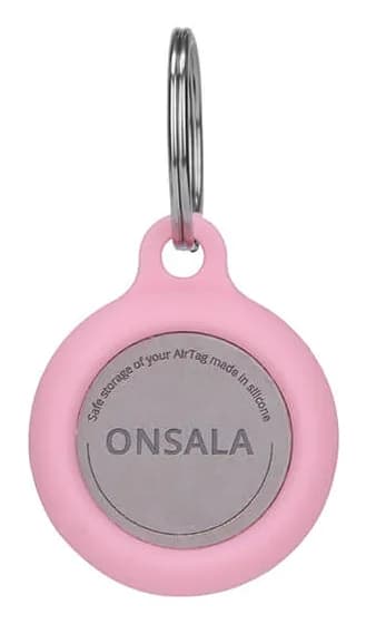 Onsala Silicone Holder, AirTag -avaimenperä, Vaaleanpunainen