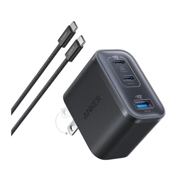 Anker Nano Charger (70W, 3 porttia) -seinälaturi, musta – Anker