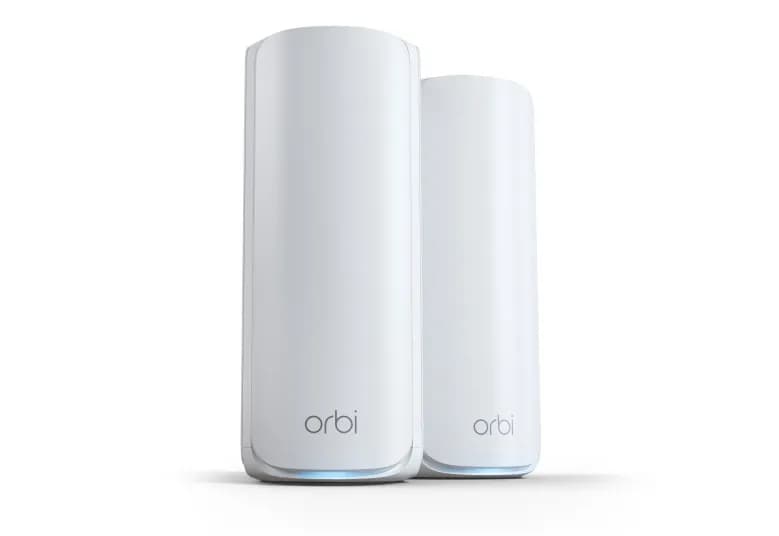 Netgear Orbi 770 Series RBE772 -mesh WiFi -järjestelmä, Wi-Fi 7, BE11000, Tri-band, 2 kpl, 2,5G WAN -portilla, valkoinen