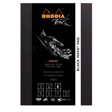 Rhodia Black maya pad A5 50sh cross 120g – RHODIA