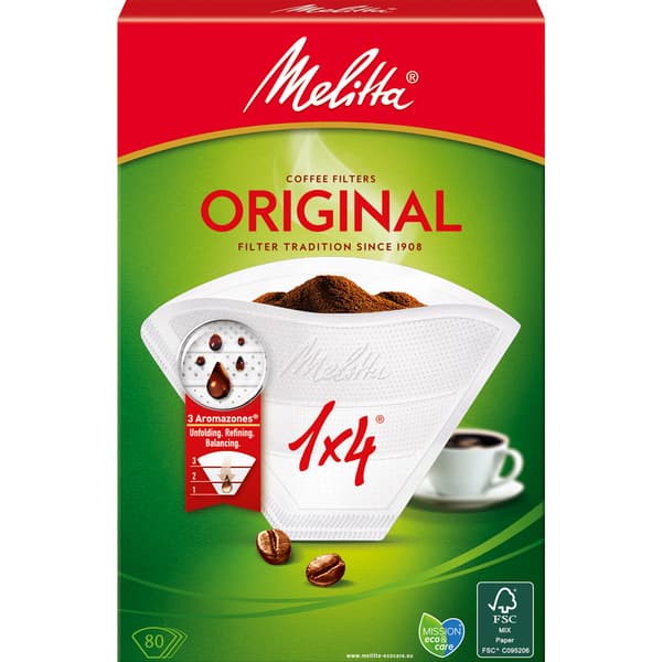 Melitta Kaffefilter 1x4 80pack (Obs 18st DFP) – Melitta