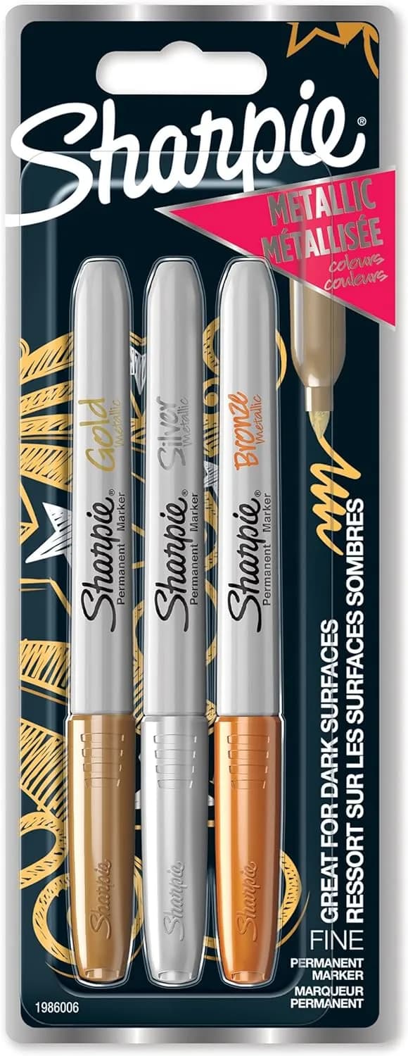 Marker Sharpie Metallic 1,4 mm kulta/hopea/pronssi (3) – SHARPIE