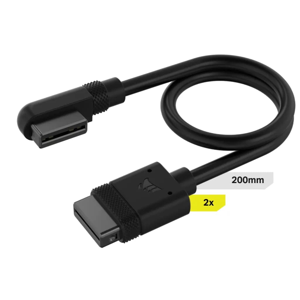 CORSAIR iCUE LINK Slim Cables, 2x 200mm (straight / slim 90° connectors) – Corsair
