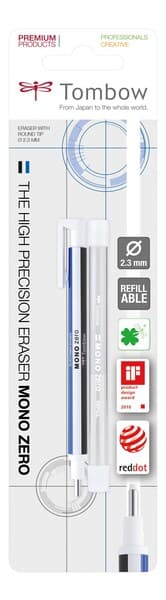 Tombow eraser pen MONO zero ø2,3mm white blister – TOMBOW