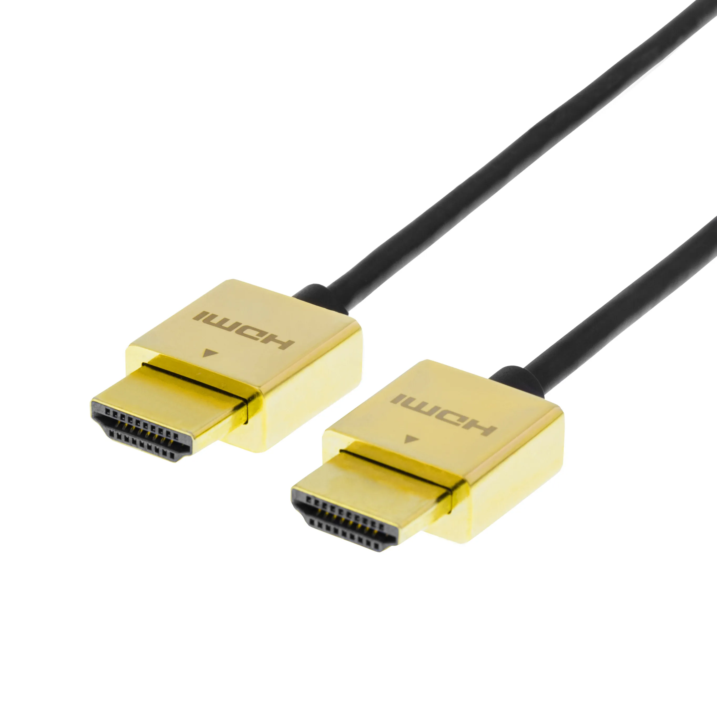 Deltaco HDMI 2.0 Flat -kaapeli jossa Ethernet, 2 m, musta/kulta – Deltaco