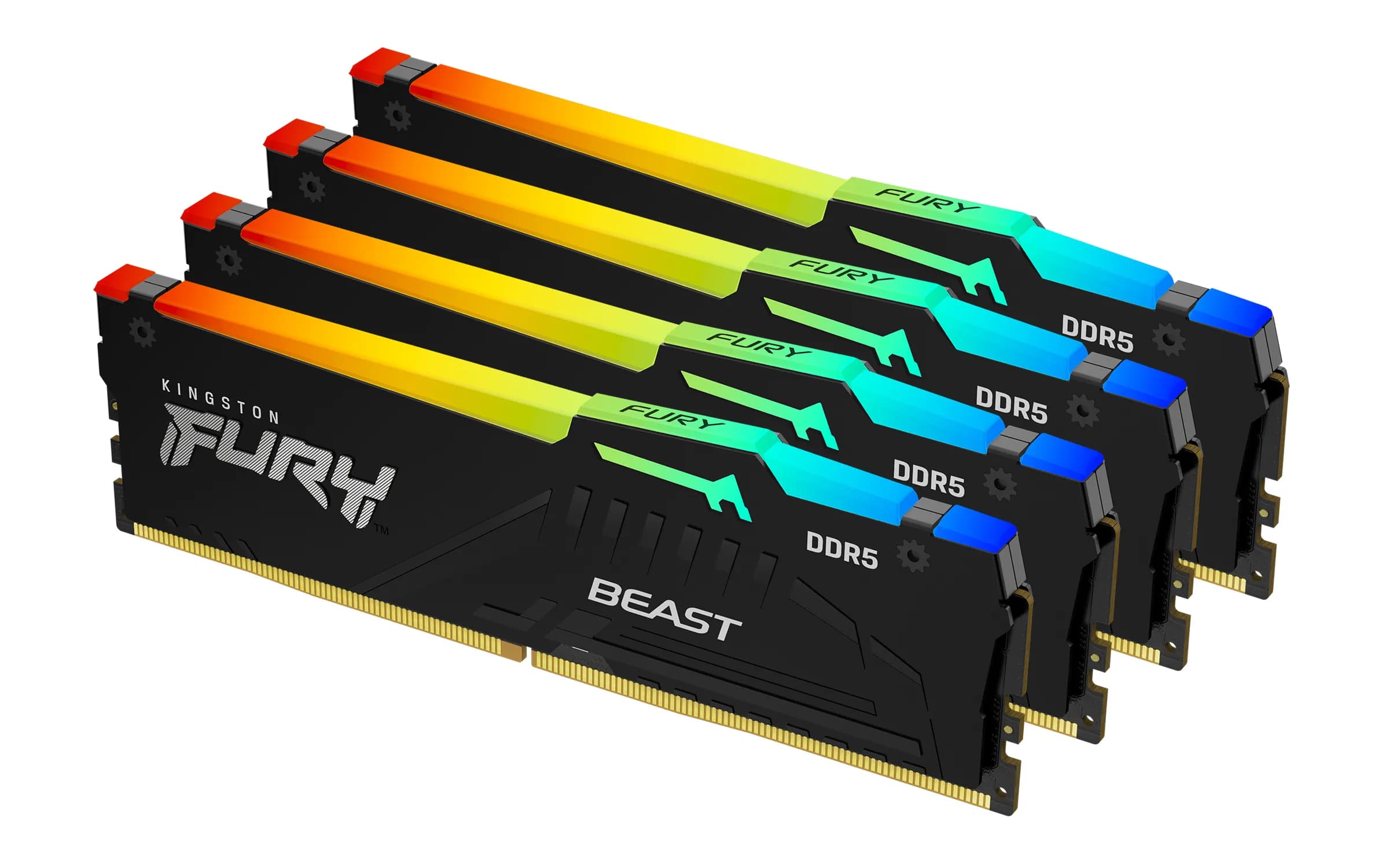 Kingston FURY Beast RGB 128 Gt (4 x 32 Gt) DDR5 5200 MHz, CL40 -muisti (XMP) – Kingston