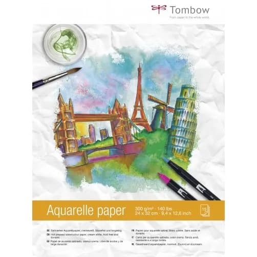 Tombow watercolour pad 24x32cm 300g 15 sheets – TOMBOW