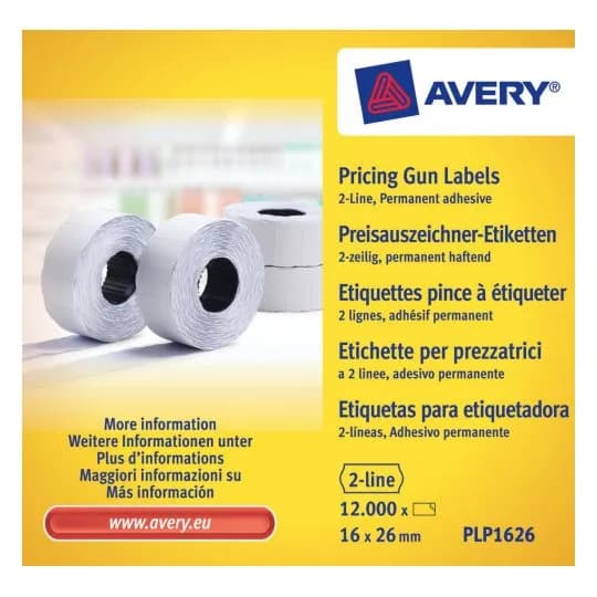 Avery 26x16 G2 -hintalaput, 10 rullaa, valkoinen – Avery