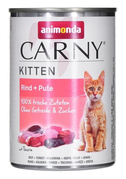 Animonda Carny Kitten Beef & Turkey, Kissan märkäruoka, 400 g – Animonda