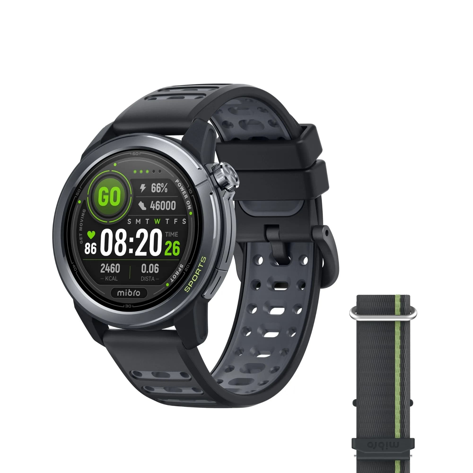 Mibro GS Active2 46mm -älykello, tummanharmaa