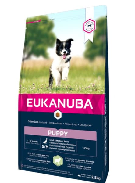 Eukanuba Puppy & Junior Small/Medium Lamb & Rice, Koiran kuivaruoka, 3 kg