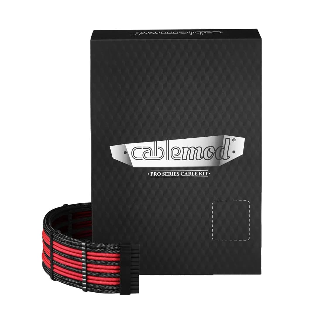 CableMod PRO ModMesh RT-Series -kaapelisarja, musta/punainen