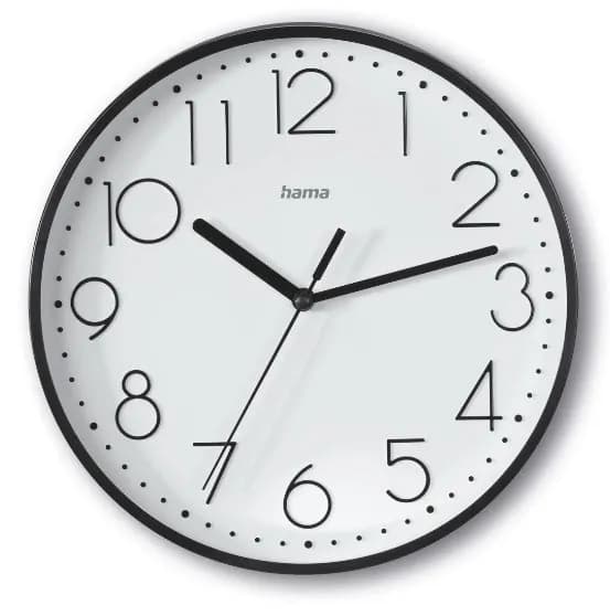HAMA Wall Clock Salina Diameter 22 cm Black – Hama