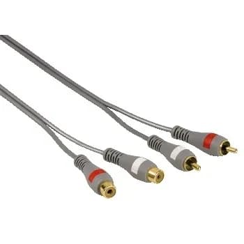 Hama kultapäällysteinen 2x RCA -audiokaapeli, 1,5 m, musta