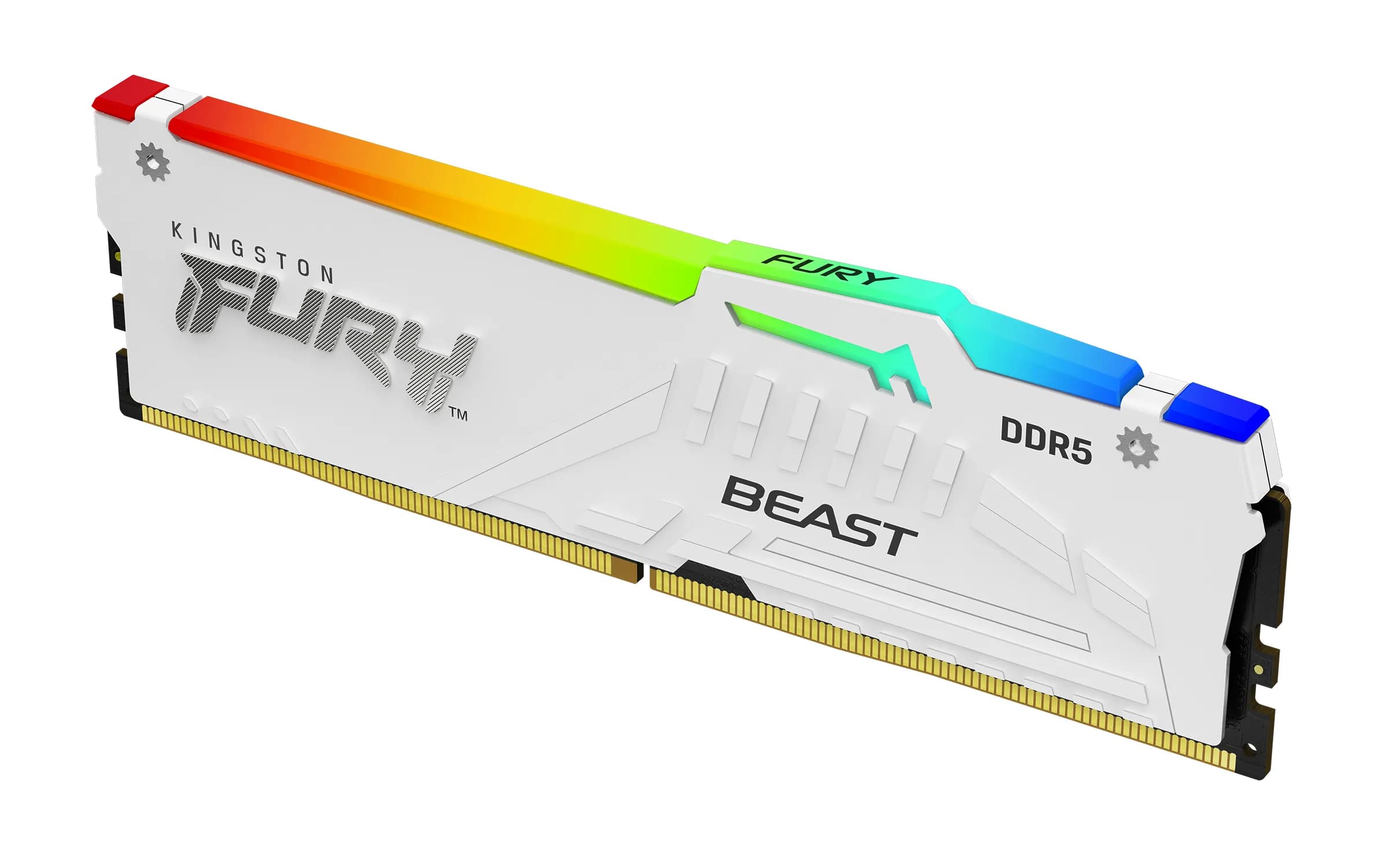 Kingston FURY Beast RGB 32 Gt (1 x 32 Gt) DDR5 5600 MHz, CL36 -muisti, valkoinen (EXPO) – Kingston