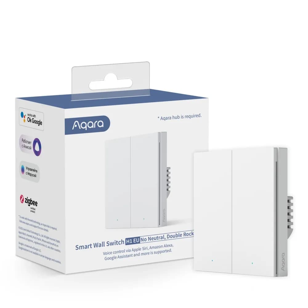 Aqara Smart Wall Switch H1 No neutral, double rocker – Aqara