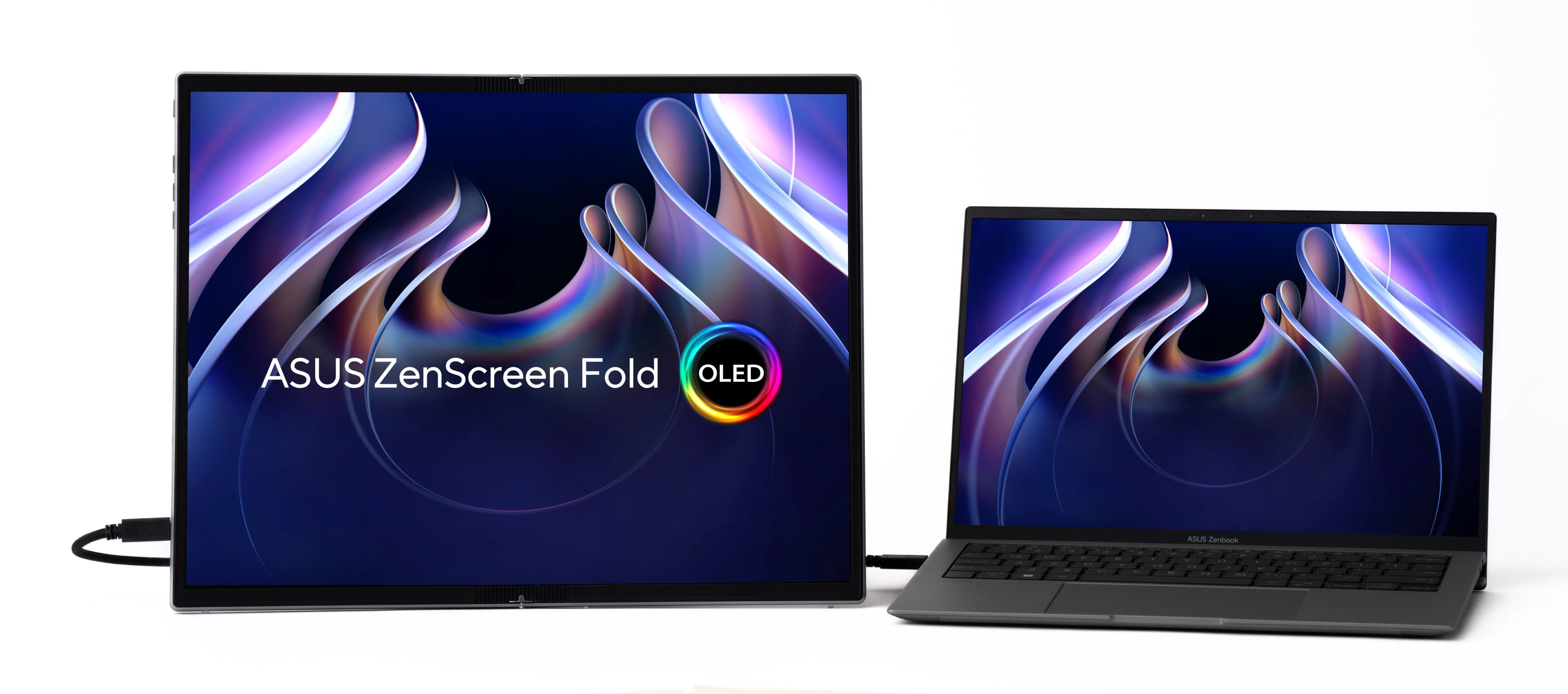 ASUS ZenScreen Fold OLED MQ17QH 17.3" Quad HD, OLED -kannettava näyttö, USB-C hub, HDR – ASUS