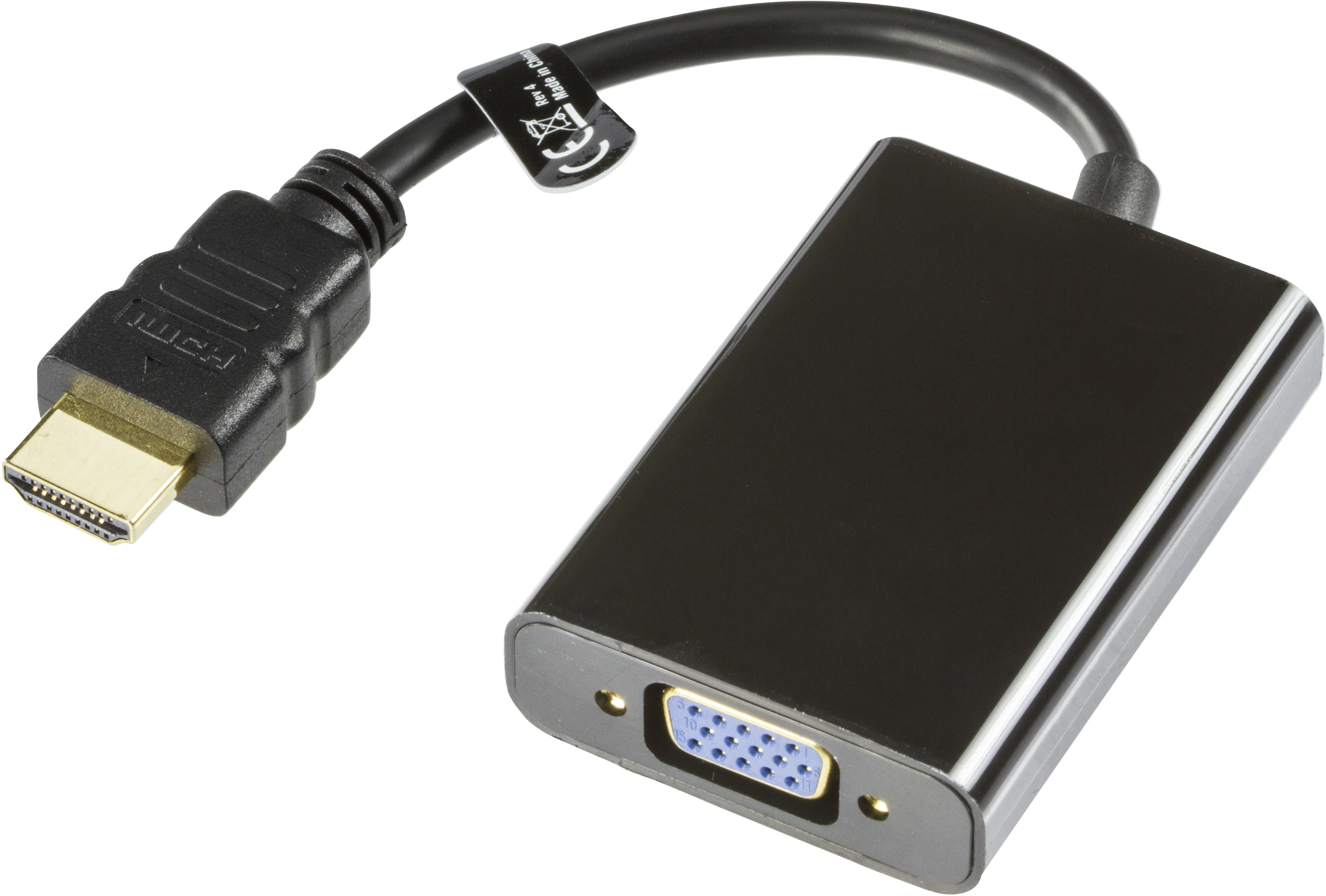 Deltaco  HDMI – VGA (D-Sub) + Micro USB Type-B -adapteri, Musta – Deltaco