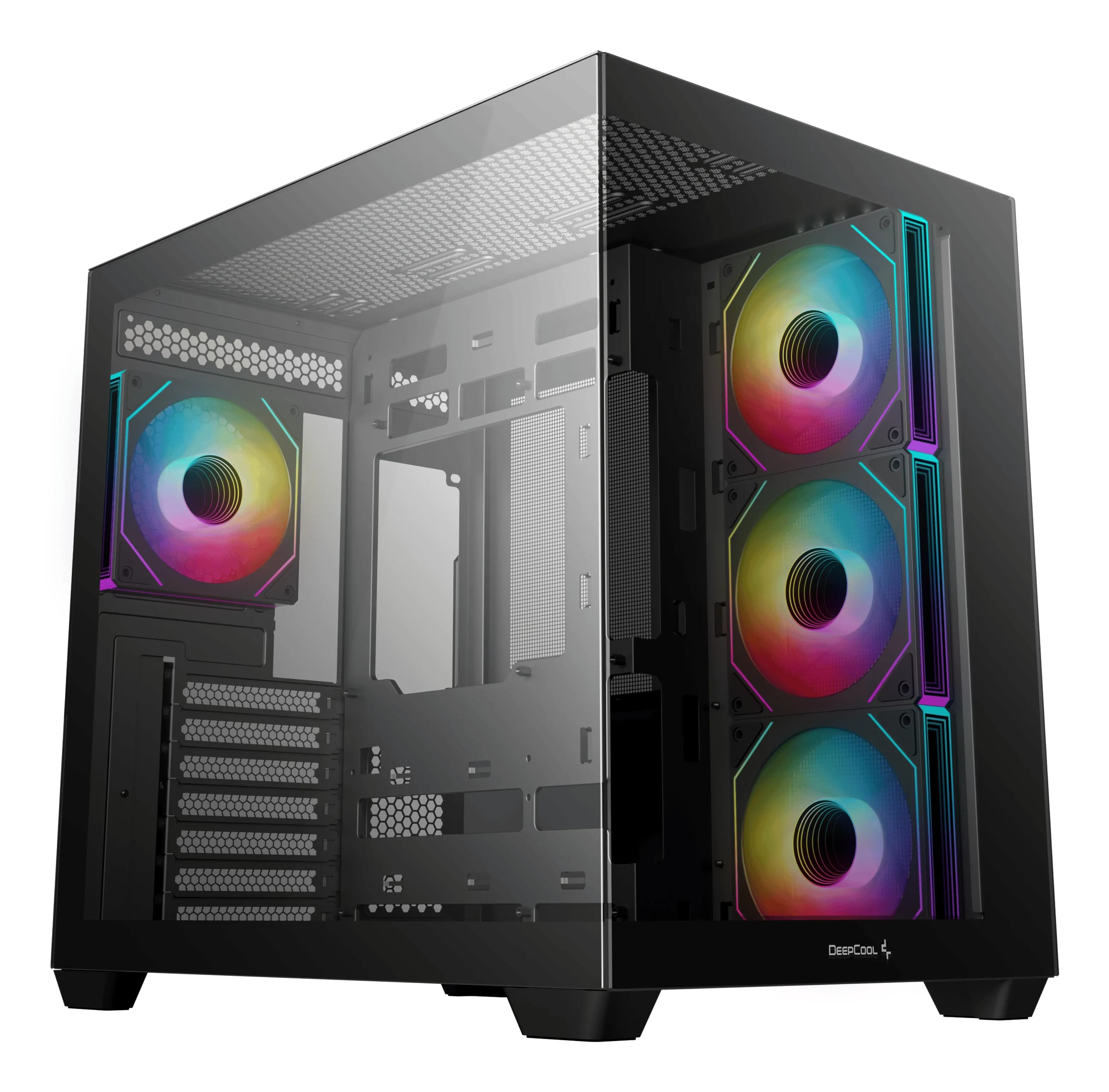 DeepCool CG530 4F -miditornikotelo ikkunalla ja RGB-valaistuksella, musta