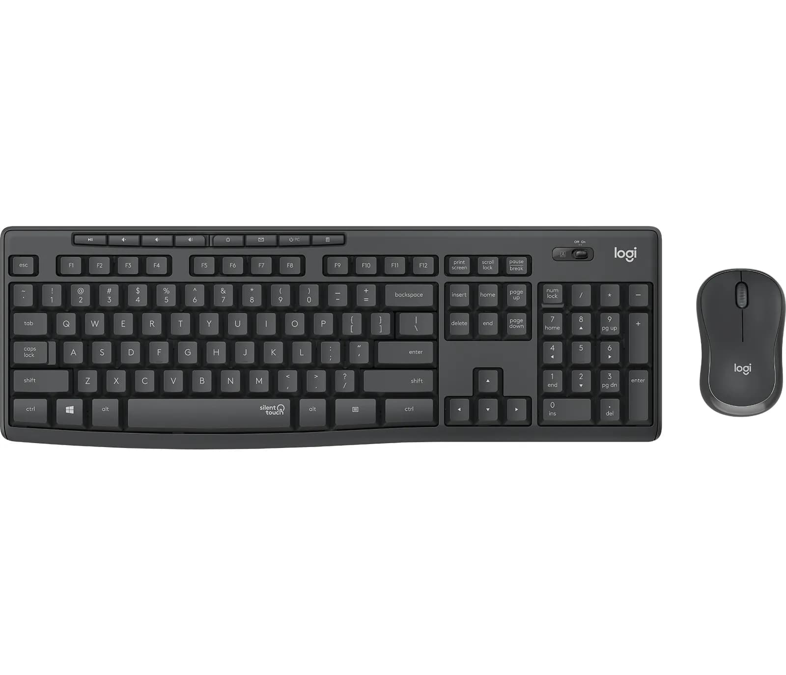 Logitech MK295 Silent -langaton näppäimistö ja hiiri, graphite – Logitech