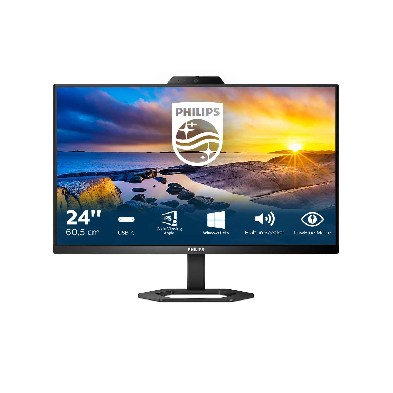 Philips 24E1N5300HE/00 23.8" Full HD, IPS -näyttö, USB-C hub ja webkamera – Philips