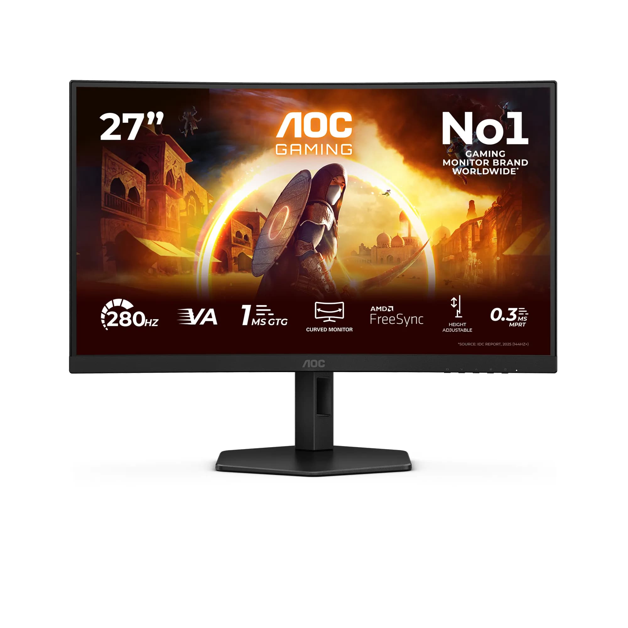 AOC C27G4ZXU 27" Full HD, Fast VA -kaareva pelinäyttö – AOC