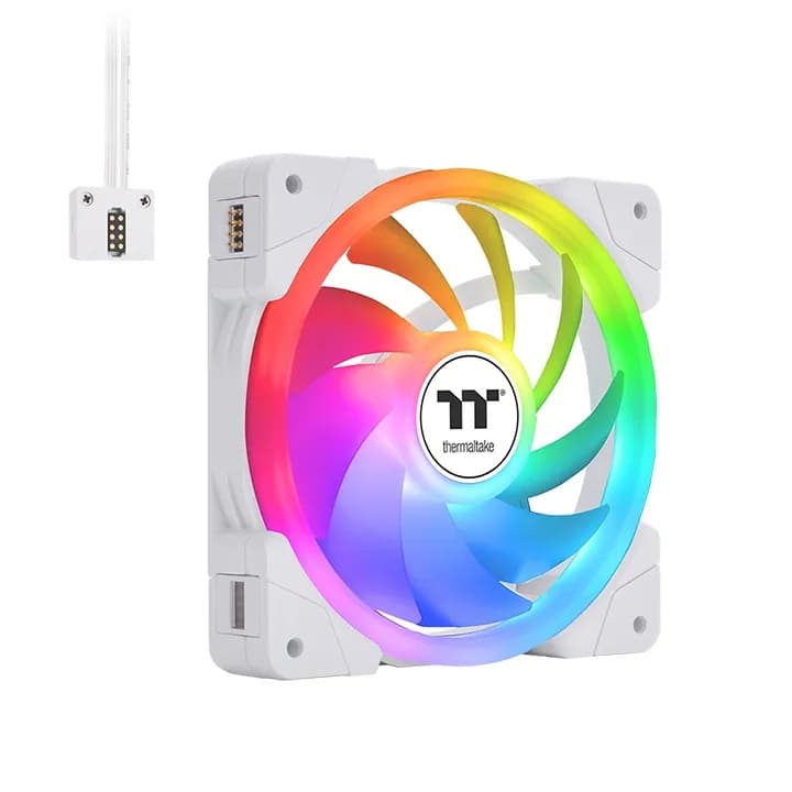 Thermaltake SWAFAN EX14 PWM ARGB -tuuletinsarja, 140 mm, 3 kpl, valkoinen