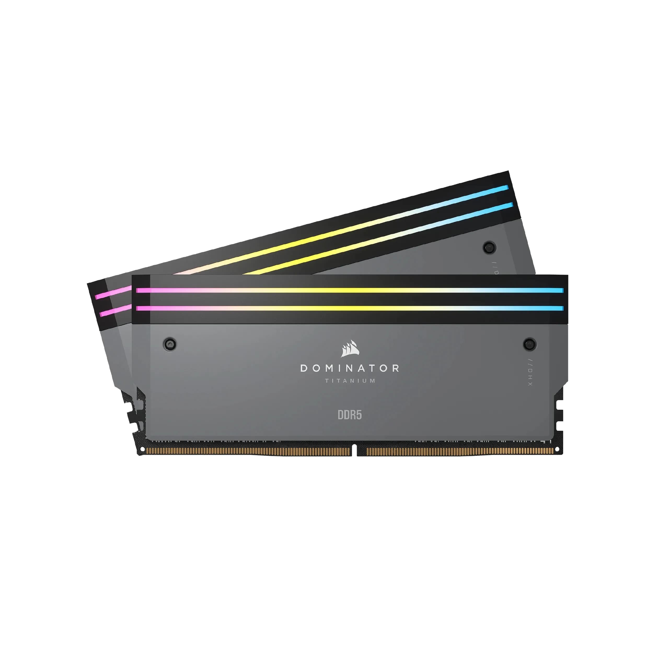 Corsair DOMINATOR TITANIUM RGB 64 Gt (2 x 32 Gt) DDR5 6000 MHz, CL30 -muisti, harmaa (EXPO) – Corsair