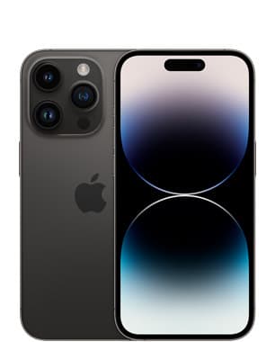 Kunnostettu iPhone 14 Pro 256 Gt, tähtimusta (Erinomainen kunto, uusi akku)