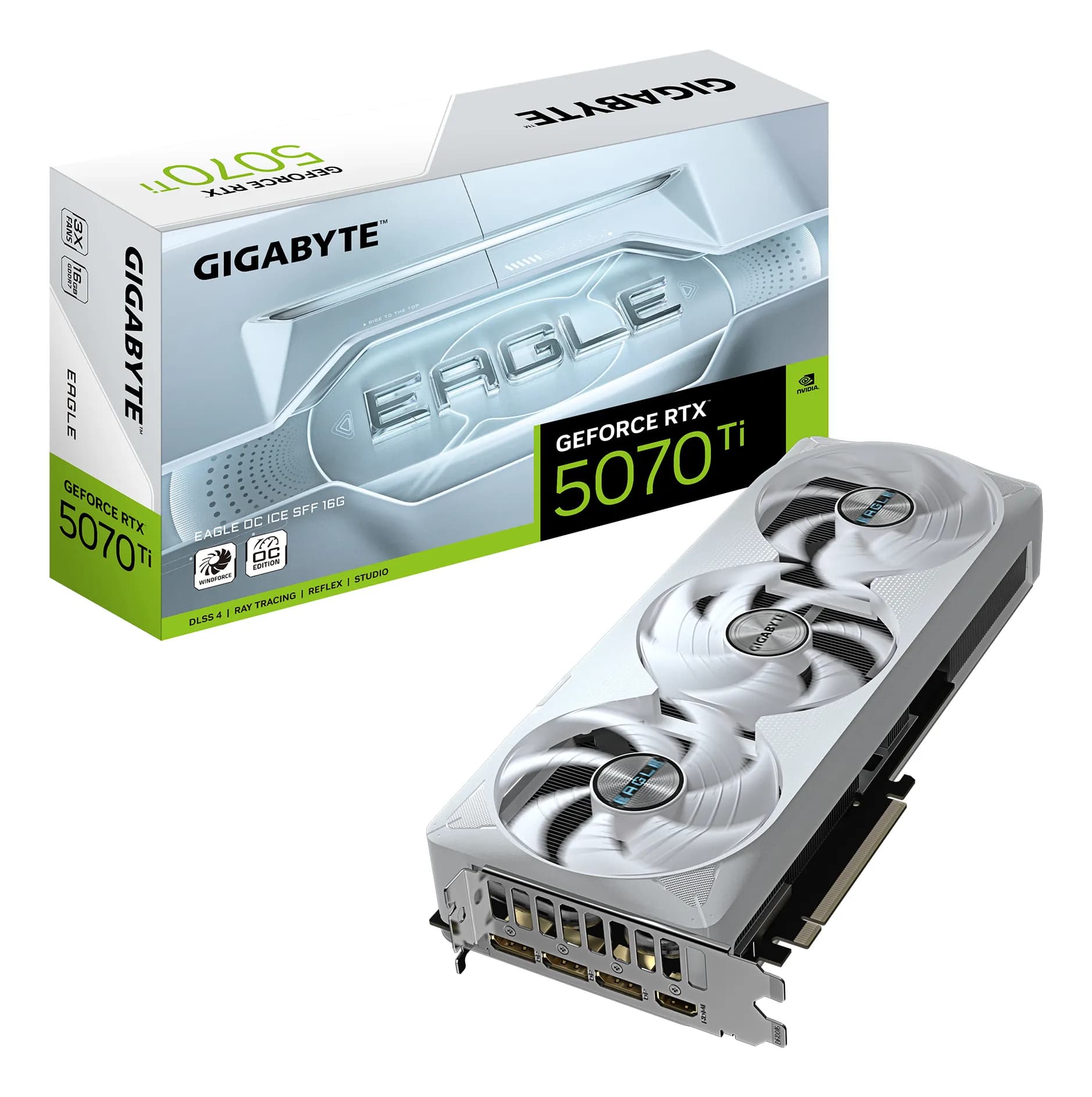 Gigabyte GeForce RTX 5070 Ti Eagle Ice SFF 16 Gt OC -näytönohjain – Gigabyte