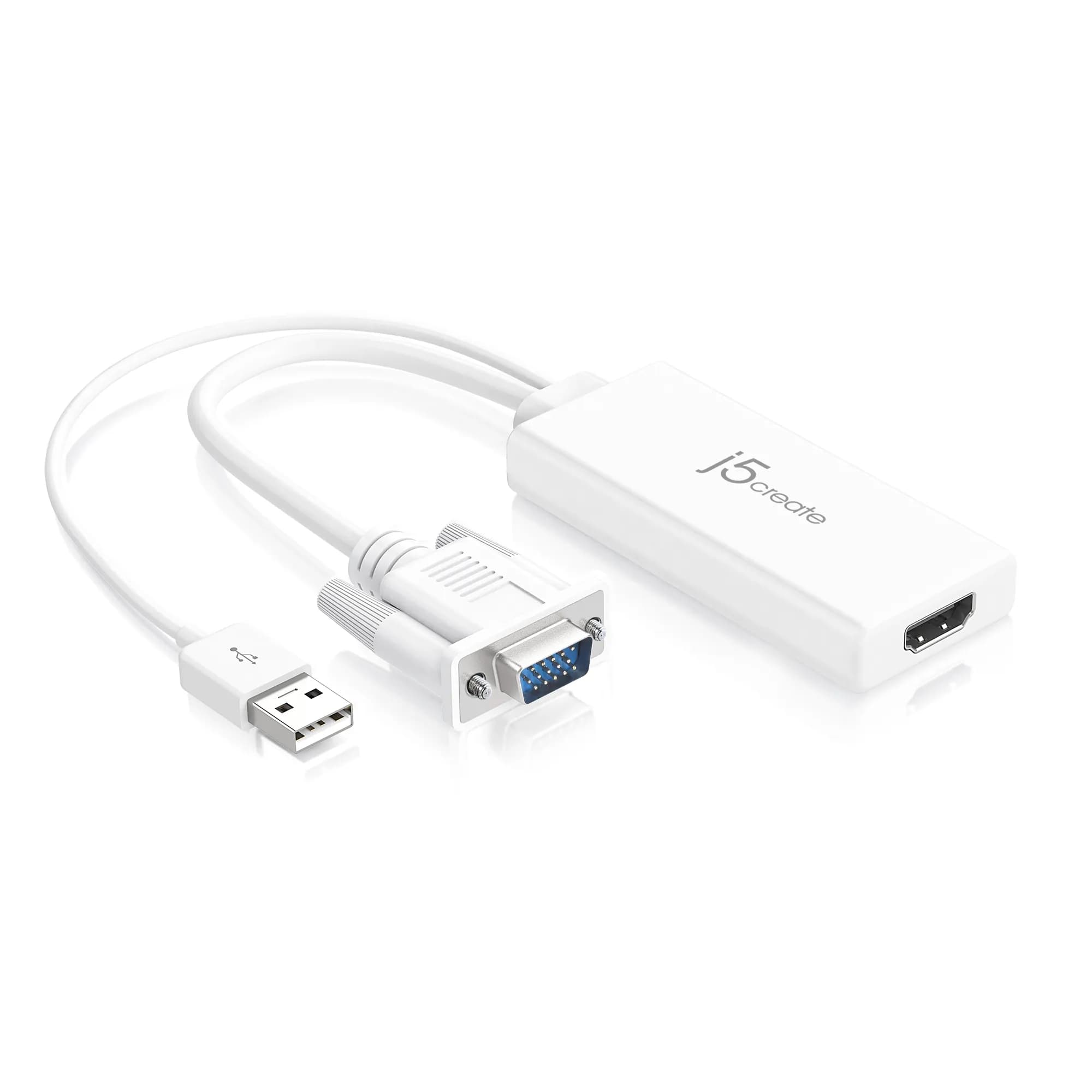 J5 Create  VGA, USB A – HDMI -adapteri, Valkoinen – J5 Create