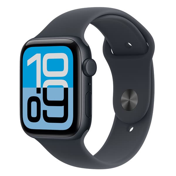 Apple Watch SE 3 (GPS + Cellular) 44 mm keskiyö alumiinikuori ja urheiluranneke, M/L