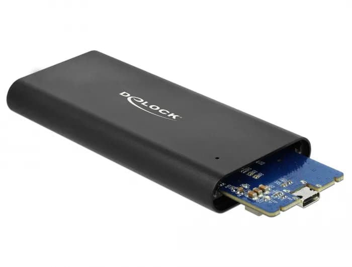 DELOCK 42614 M.2 NVMe SSD -kotelo, USB-C, USB 3.2 Gen 2, musta
