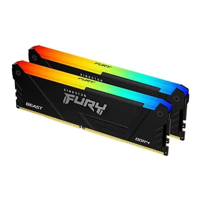 Kingston FURY Beast RGB 64 Gt (2 x 32 Gt) DDR4 3600 MHz, CL18 -muisti (XMP) – Kingston