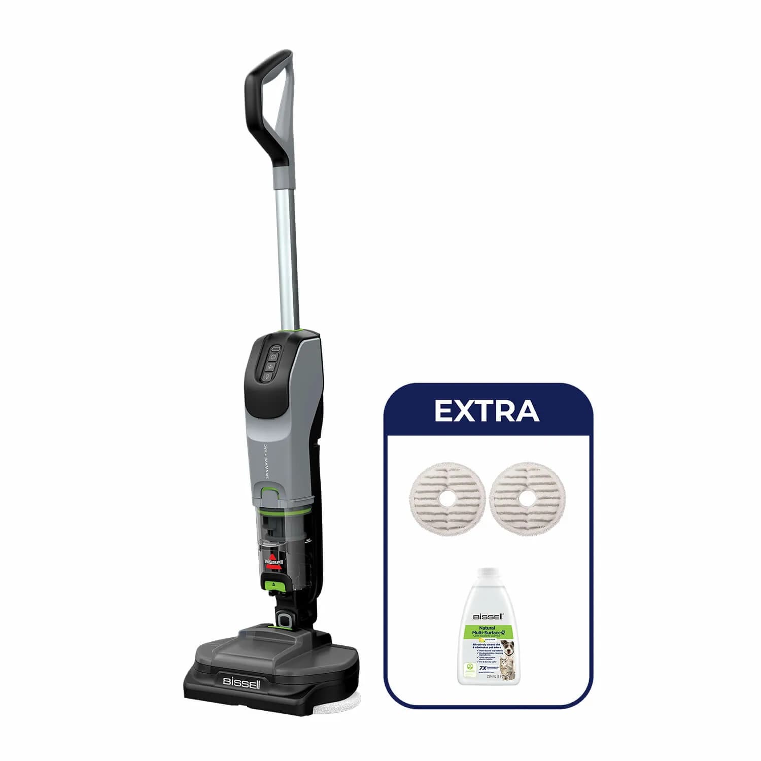 BISSELL SpinWave + Vac Pet Select -märkä-kuivaimuri, musta/harmaa/limenvihreä