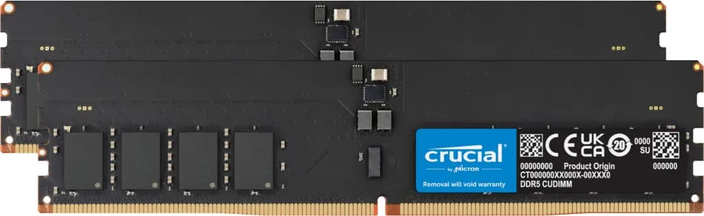 Crucial CUDIMM 64 Gt (2 x 32 Gt) DDR5 6400 MHz, CL52 -muisti (XMP)