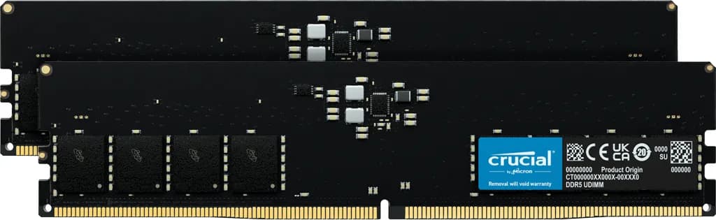 Crucial 128 Gt (2 x 64 Gt) DDR5 5600 MHz, CL46 -muisti (XMP/EXPO) – Crucial