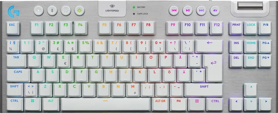 Logitech G915 X LIGHTSPEED TKL -langaton mekaaninen pelinäppäimistö, GL Mechanical, valkoinen – Logitech