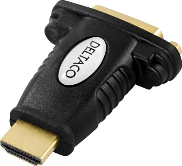 HDMI-adapteri, HDMI 19-pin uros DVI-D naaraalle, kullattu