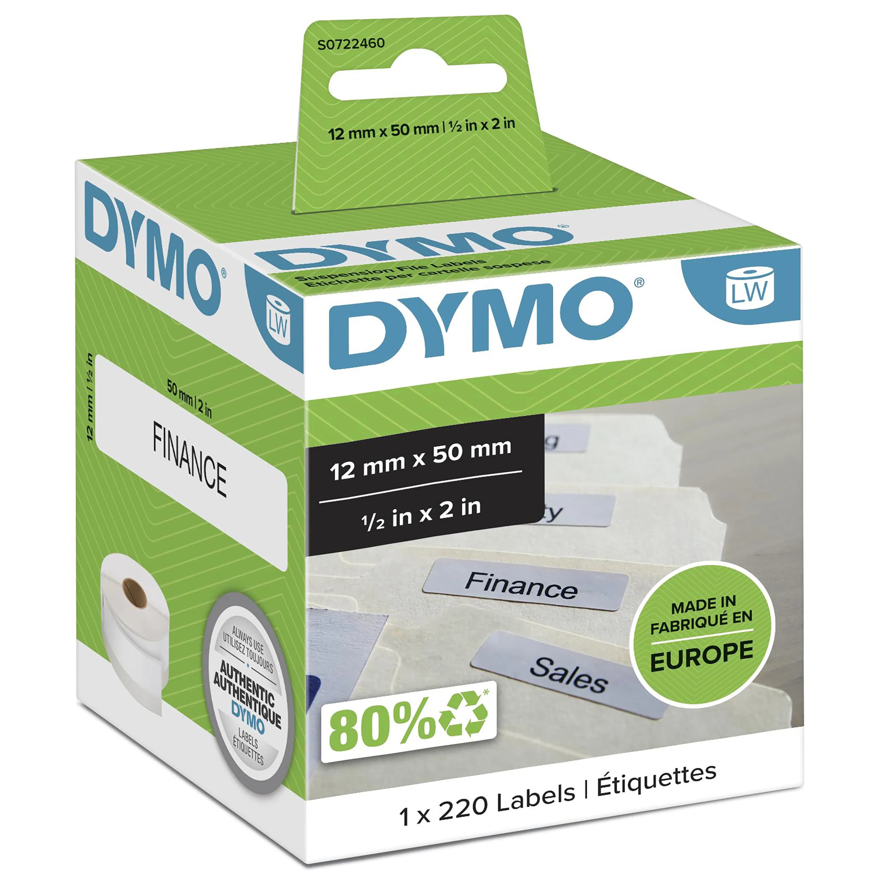 DYMO LabelWriter hängmappsetiketter 50x12mm / 220st – Dymo