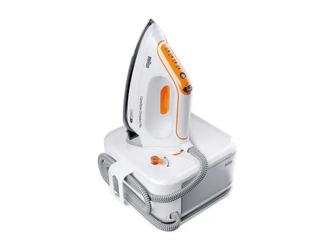 Braun CareStyle Compact Pro IS2561WH -höyrysilityskeskus, 2400 W, 6 bar, 1,5 l, valkoinen/Orange