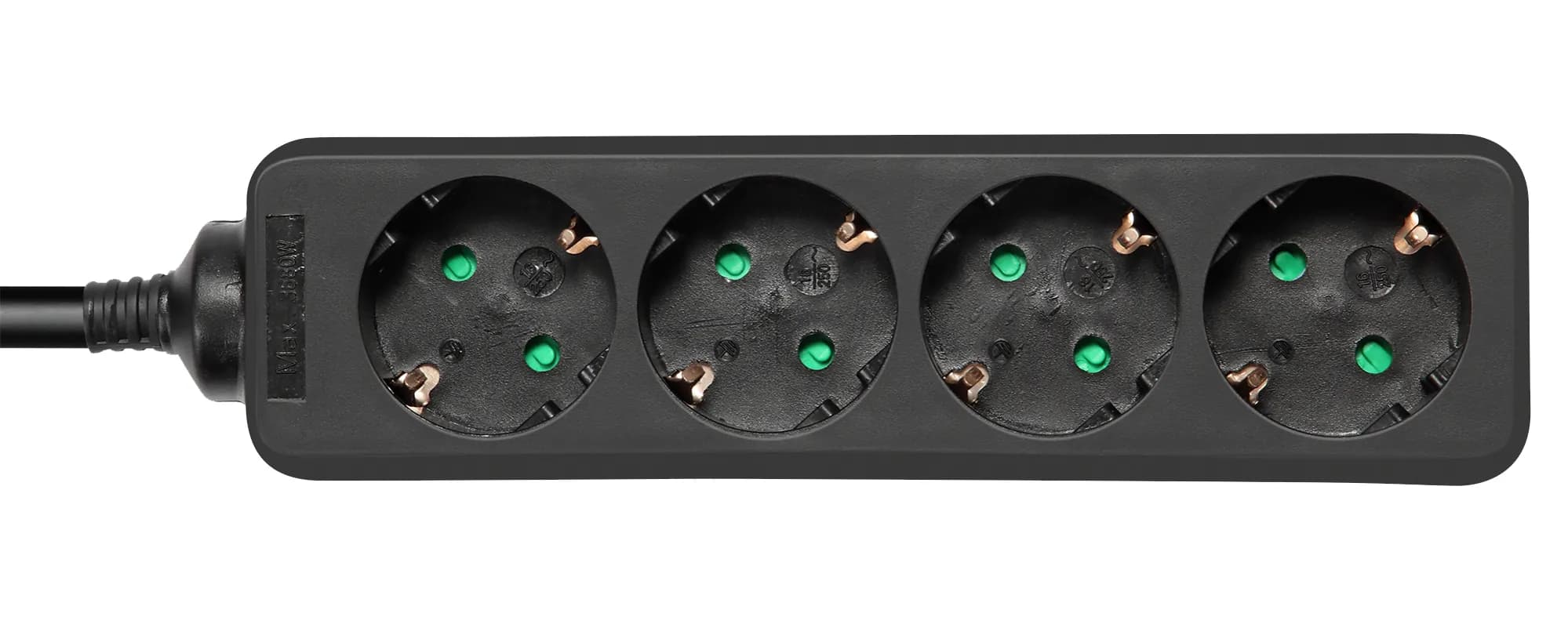 Deltaco pistorasia 4xCEE 7/3 1xCEE 7/7, jatkojohto 3m, musta – Deltaco