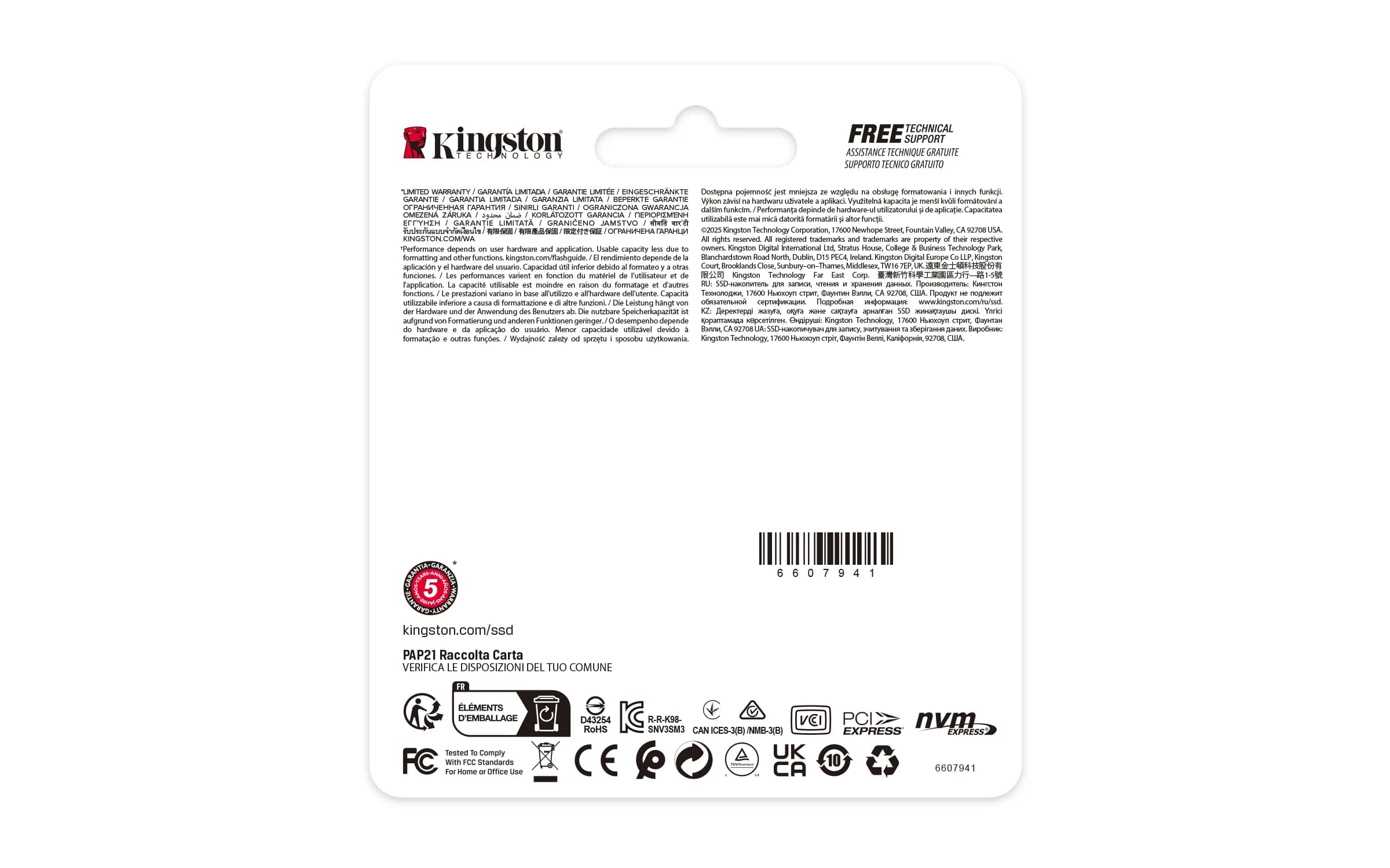 Kingston NV3 500 Gt M.2 2230 PCIe 4.0 NVMe -SSD-levy