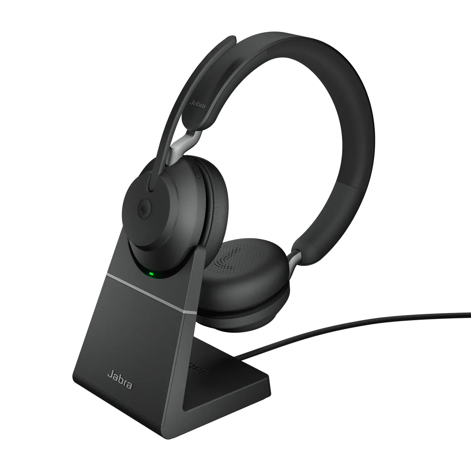 Jabra Evolve2 65 MS Stereo -langaton kuulokemikrofoni + latausteline ja USB-A-sovitin, musta