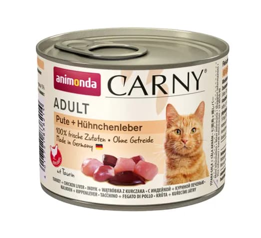 Animonda Carny Adult Turkey with Chicken Liver, Kissan märkäruoka, 200 g – Animonda