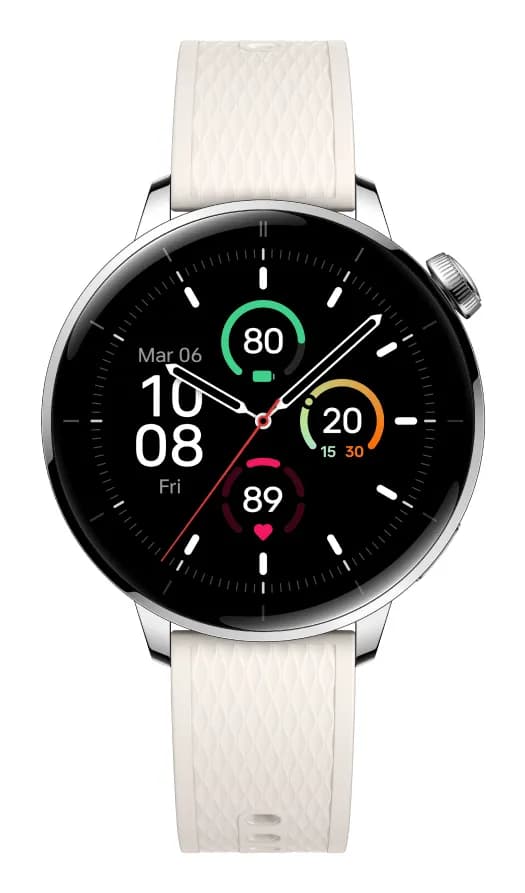OnePlus Watch 3 43mm -älykello, hopea